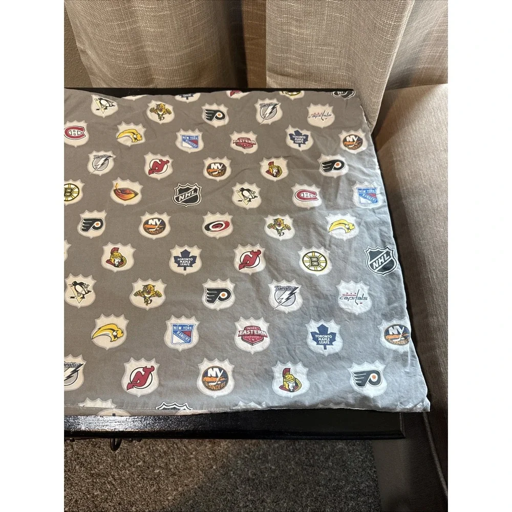 NHL Pottery Barn Teen PB Pillowcase Sheet GRAY used Standard 2007
